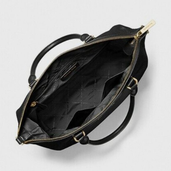 New Michael Kors Black Lenox Large Pebbled Leather Tote Crossbody Shoulder Bag - Picture 3 of 3